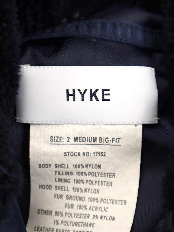 HYKE ハイク 18AW N-3B JACKET/BIG FIT ミリタリーコート ネイビー 2