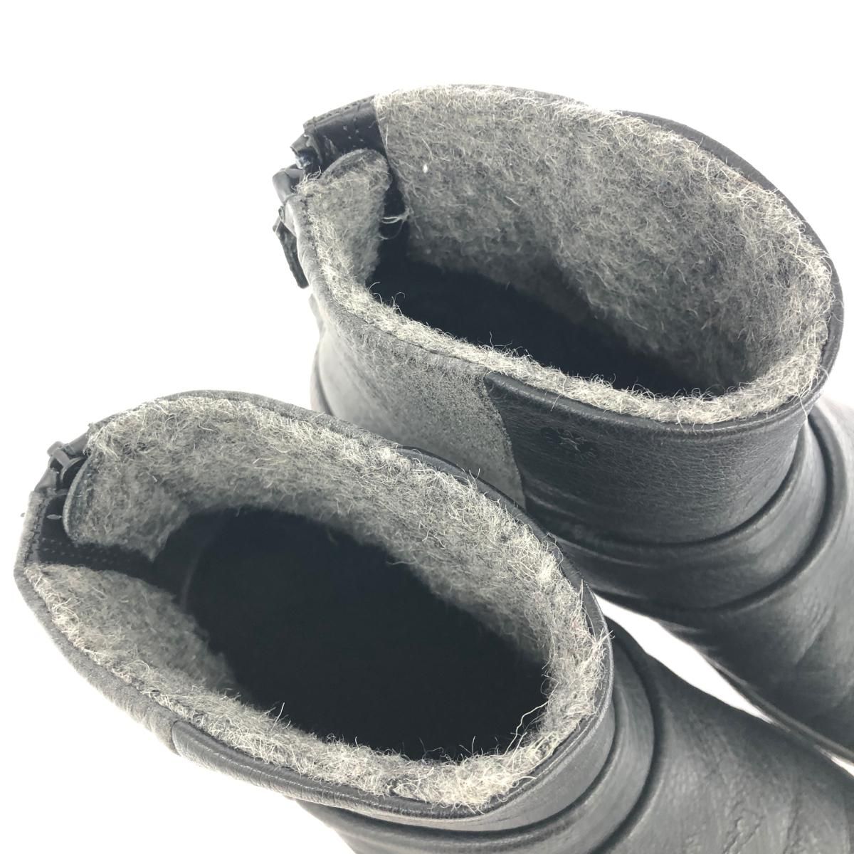 良好 ecco エコー ショートブーツ ブラック レザー レディース