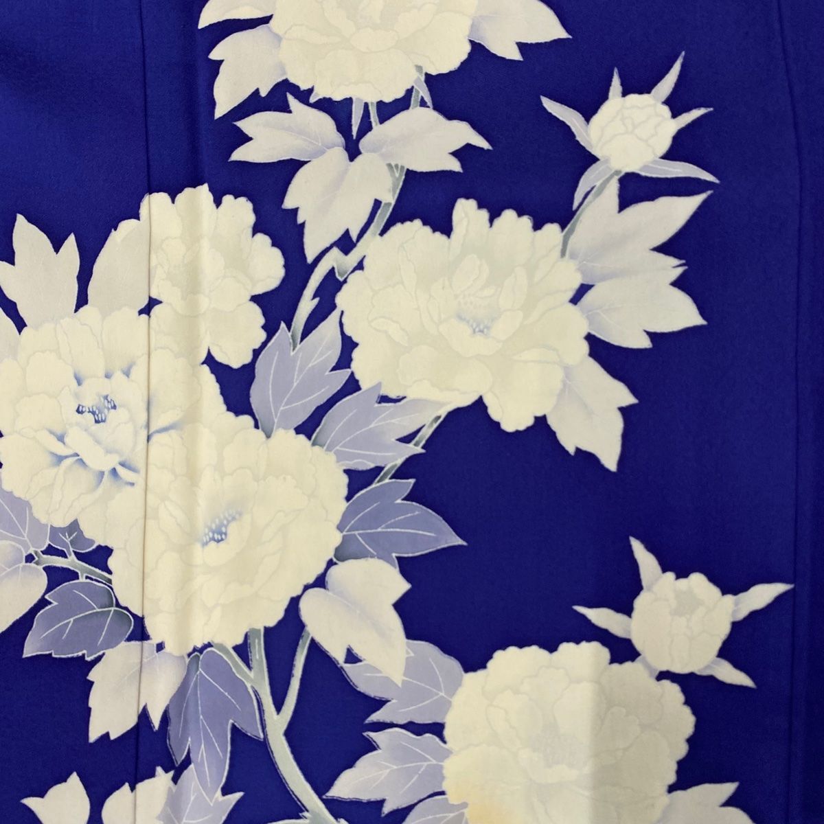 バイセル 着物 優品 反物 着装 付け下げ 薄紫 牡丹 流水 縮緬 正絹 ☆☆☆ 訪問着 身丈164.5cm 裄丈64.5cm M 袷 落款 椿 菊 薄紫 正絹