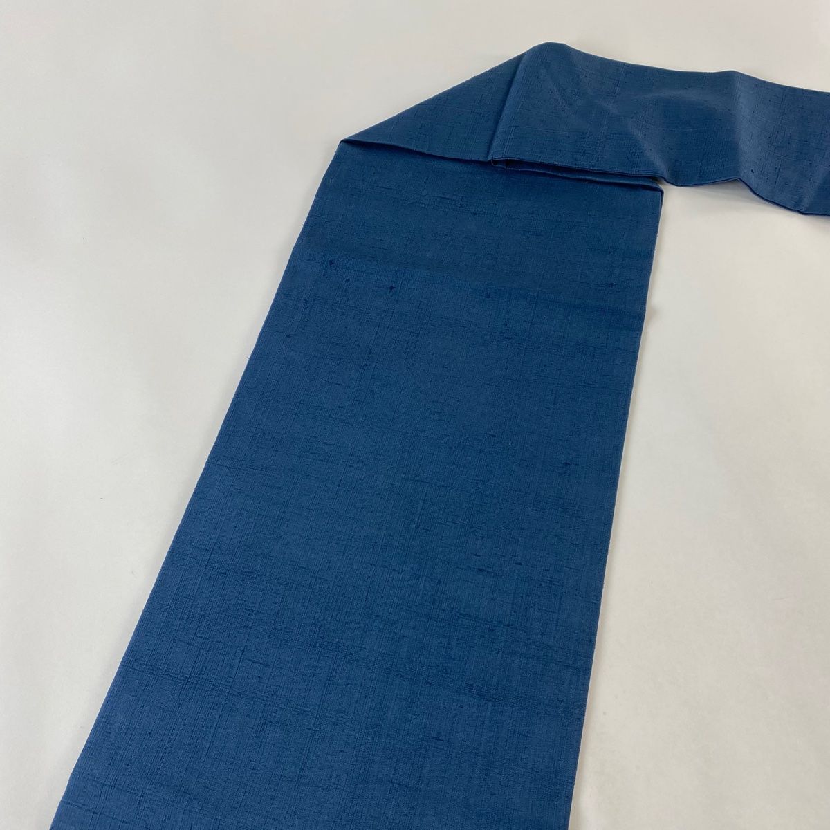 名古屋帯 逸品 山田貢 落款 紬地 網干 霞 青灰色 正絹 【中古 名古屋帯 逸品 山田貢 落款 紬地 網干 霞 青灰色 正絹 【中古