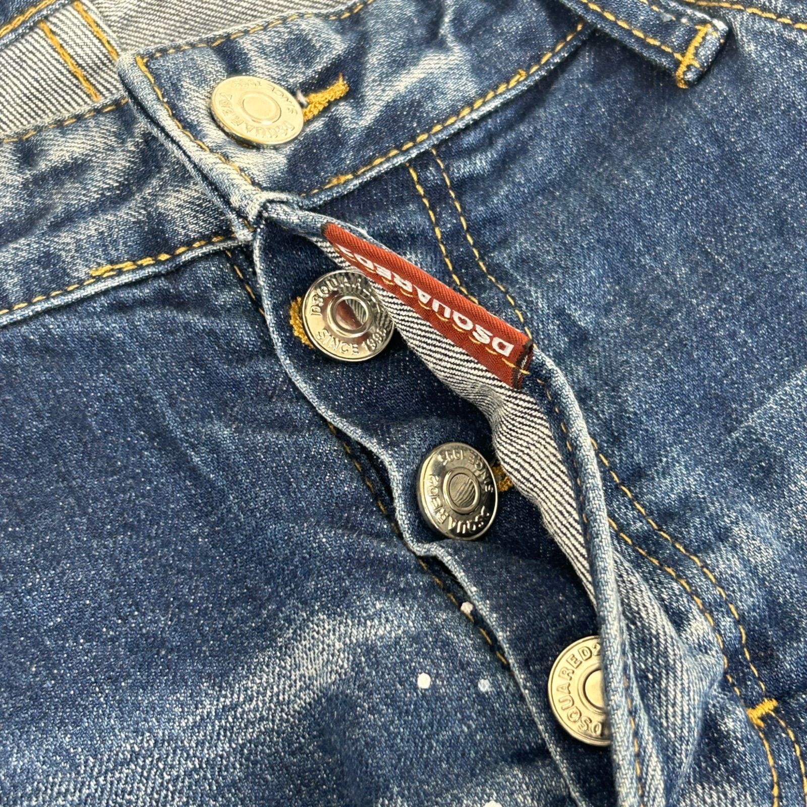 DSQUARED2 ダメージデニム 50 濃紺 グランジ イタリア製 19ss DSQUARED2 ディースクエアード メンズ ダメージ ジーンズ デニム