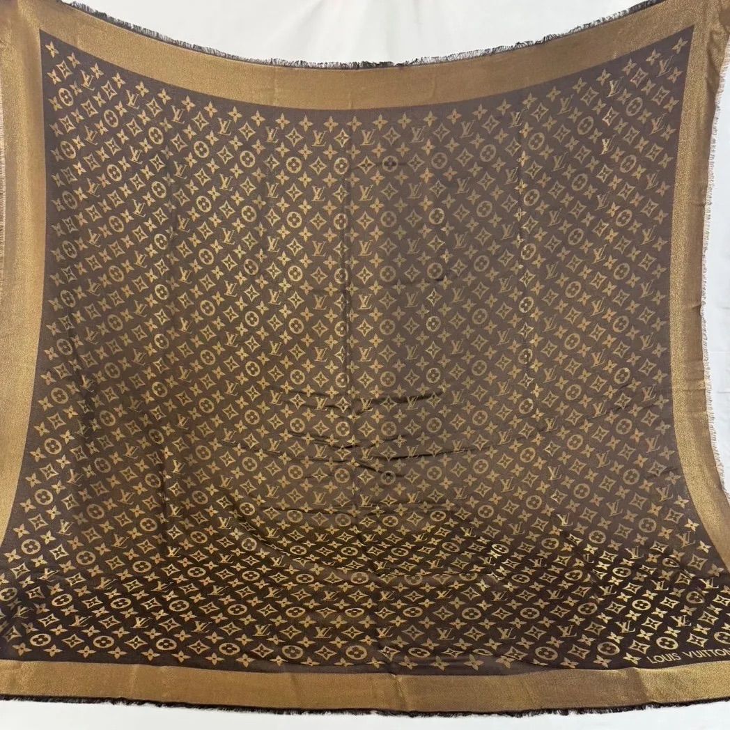 ルイヴィトン LOUIS VUITTON モノグラムストール ブラウン - メルカリ