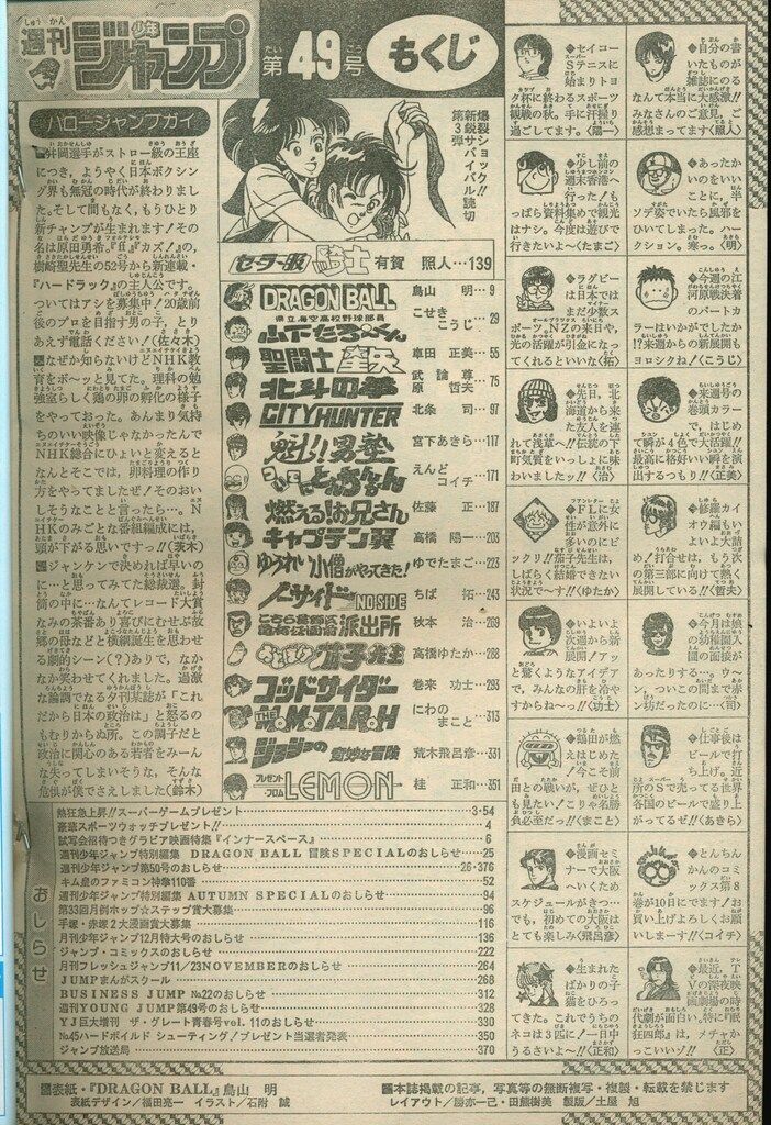 集英社 1987年(昭和62年)の漫画雑誌 週刊少年ジャンプ 1987年(昭和62年