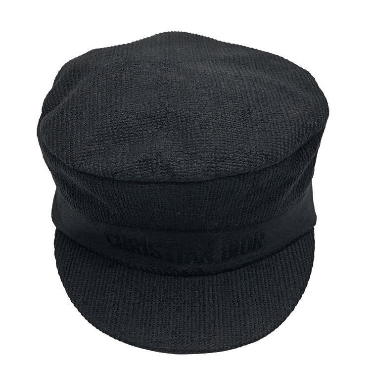 Christian Dior クリスチャンディオール エンブロイダリー ロゴ キャスケット 帽子 02DCP920A140 size 56 ウィメンズ レディース 帽子 コットン ブラック