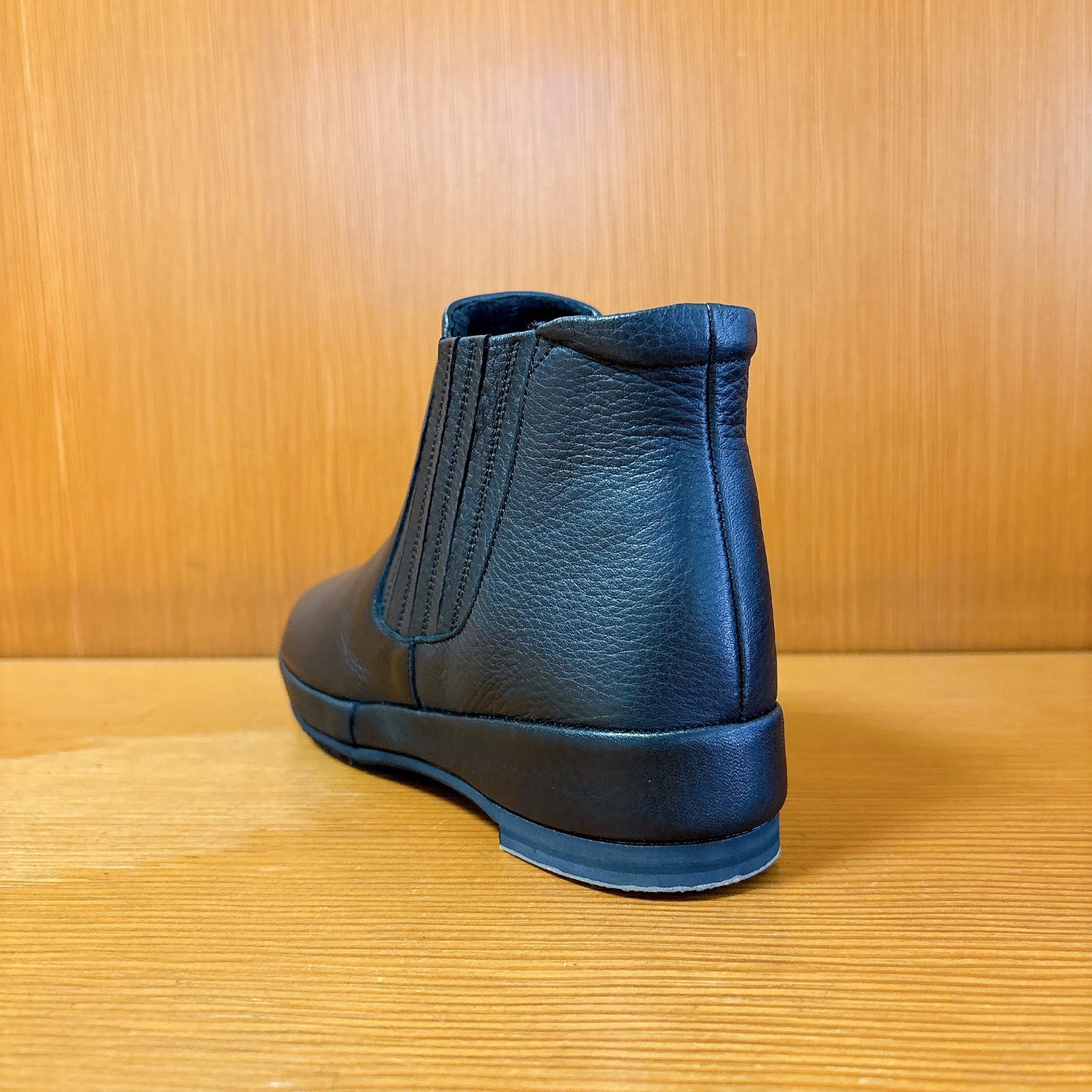 大人気 いい靴 撥水本革 アイスマンソール ショートブーツ ブーツ モードエジャコモ DICI ディッシィ 本革 日本製 超軽量 ブラック 黒 ♥品 匿名配送 KIN-KAAI_COM