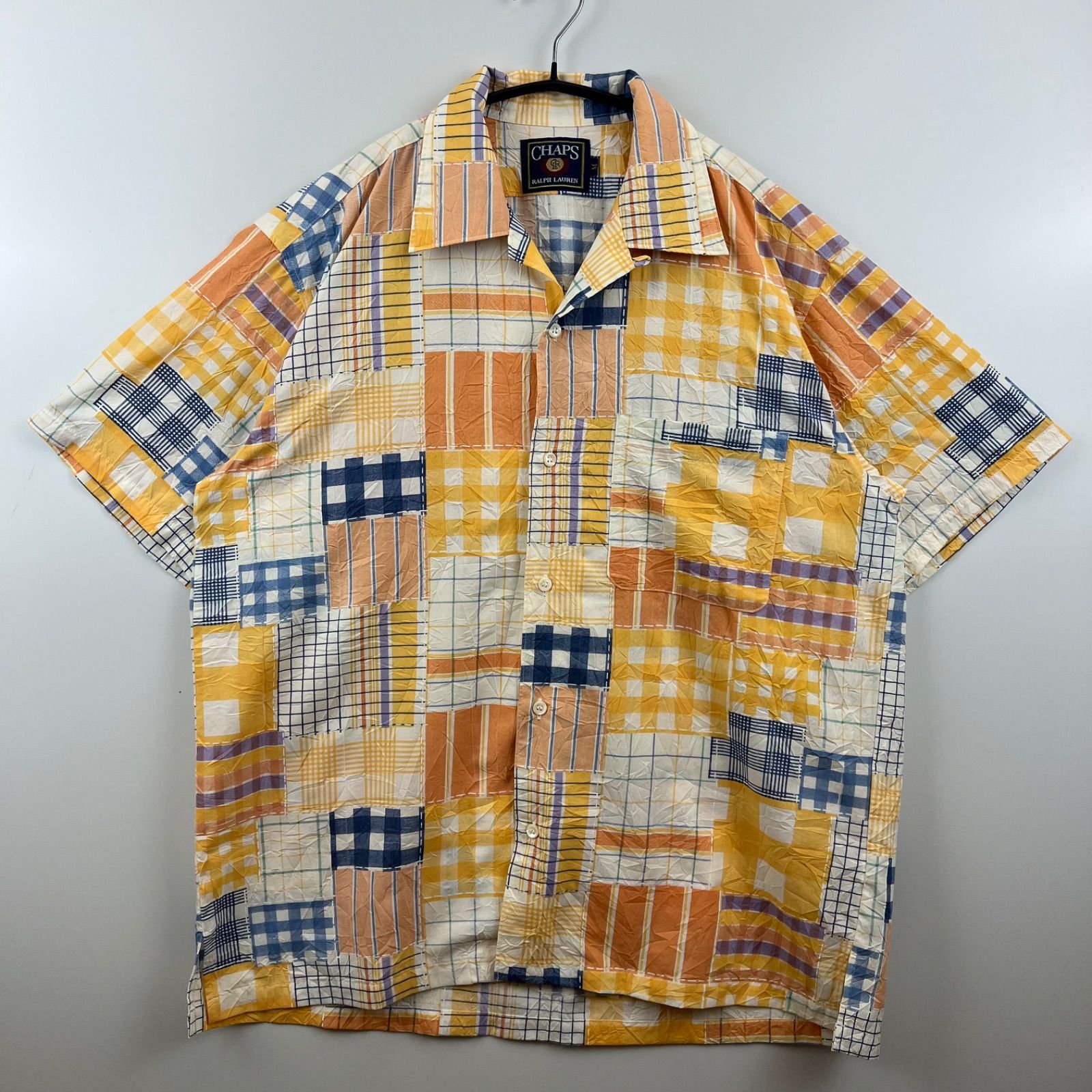 雰囲気◎ 90's chaps ラルフローレン open collor CHAPS RALPH LAUREN 90s vintage open collar shirts M チャプス