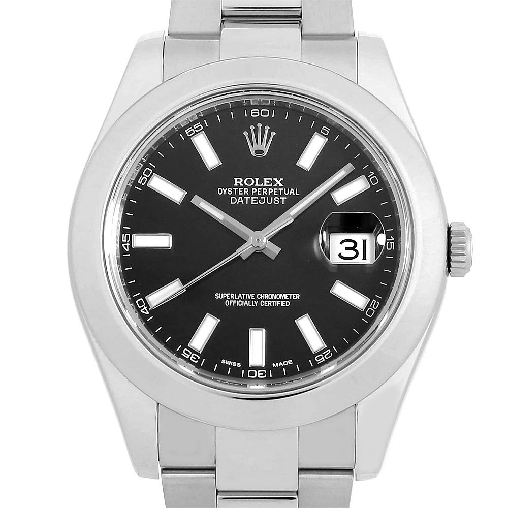 ロレックス デイトジャストII 116300 ブラック バー ランダム番 中古 メンズ
