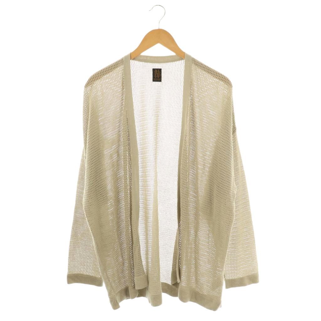 バトナー BATONER 24SS NO COLLAR MESH CARDIGAN カーディガン ニット 前開きトッパー 2 グレー AT OS