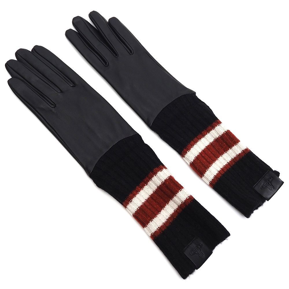 新品 Vivienne Westwood ニット レザーグローブ 手袋 【サイズ