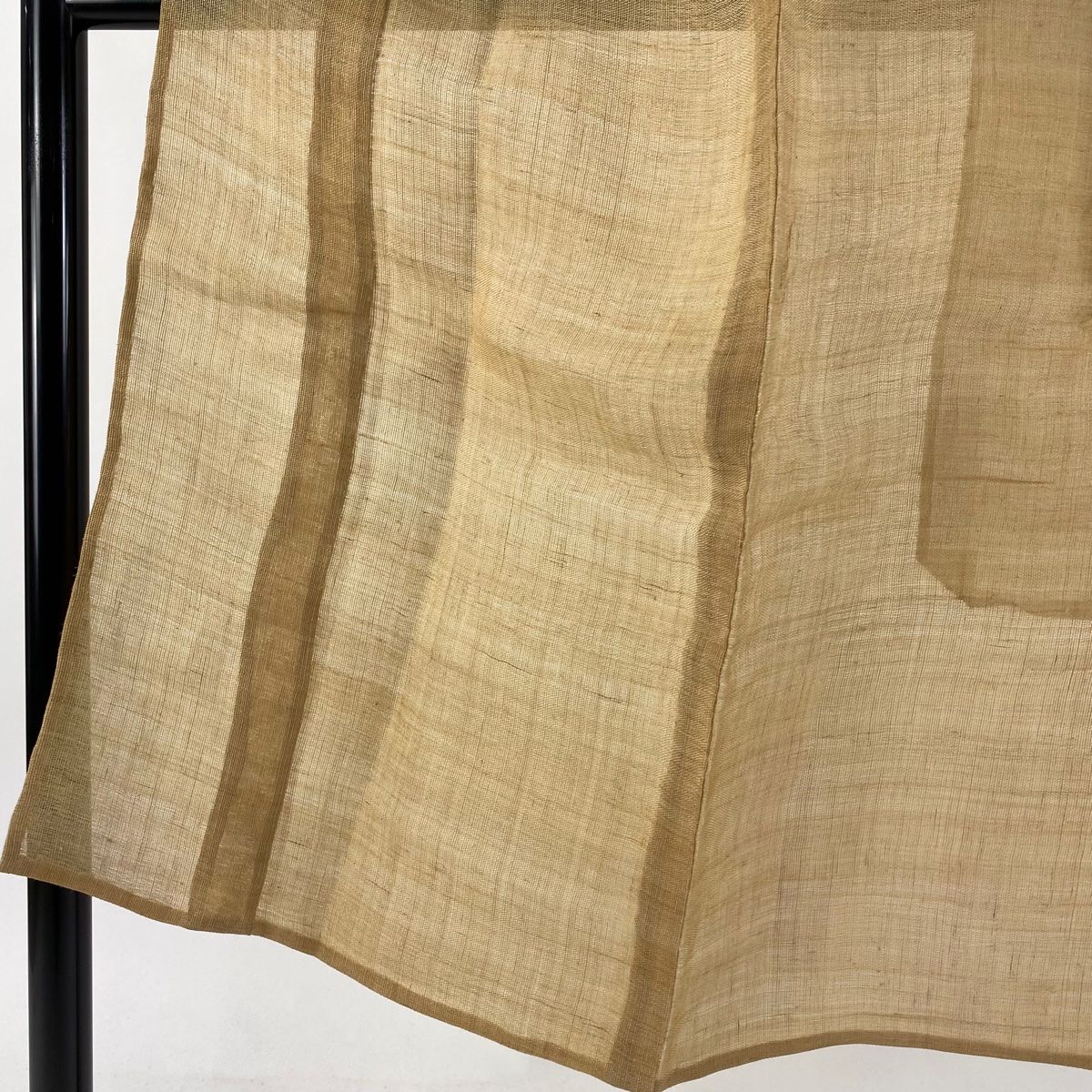 男着物 身丈132cm 裄丈65cm S 薄物 夏紬 薄茶色 麻