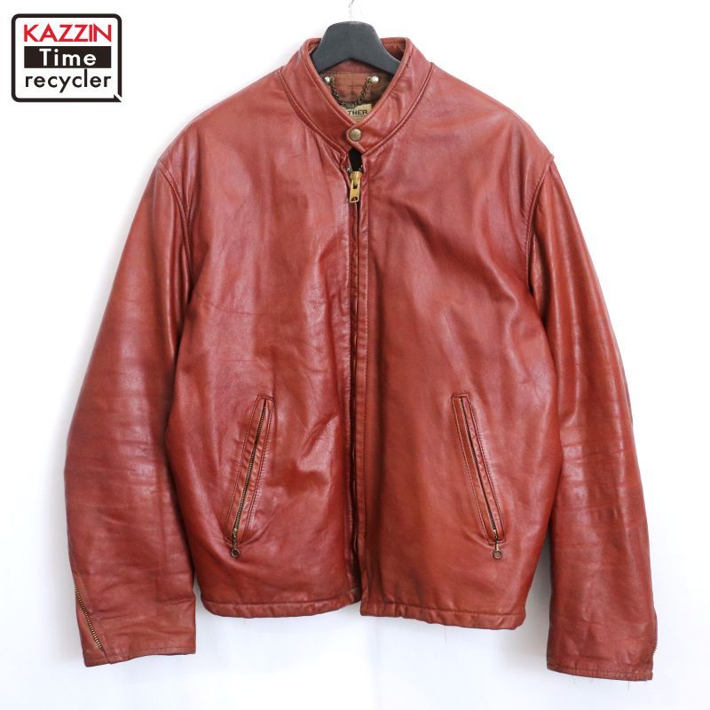 70s VINTAGE THE GENUINE LEATHER 本革 ジャケット 70s vintage THIS GENUINE LEATHER 裏地キルティング レザー