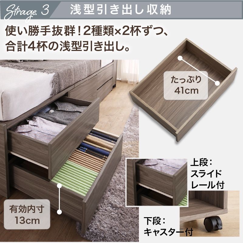 黒 ダブルベッド & 快眠専用ダブルベッドマットレス付き 2つの