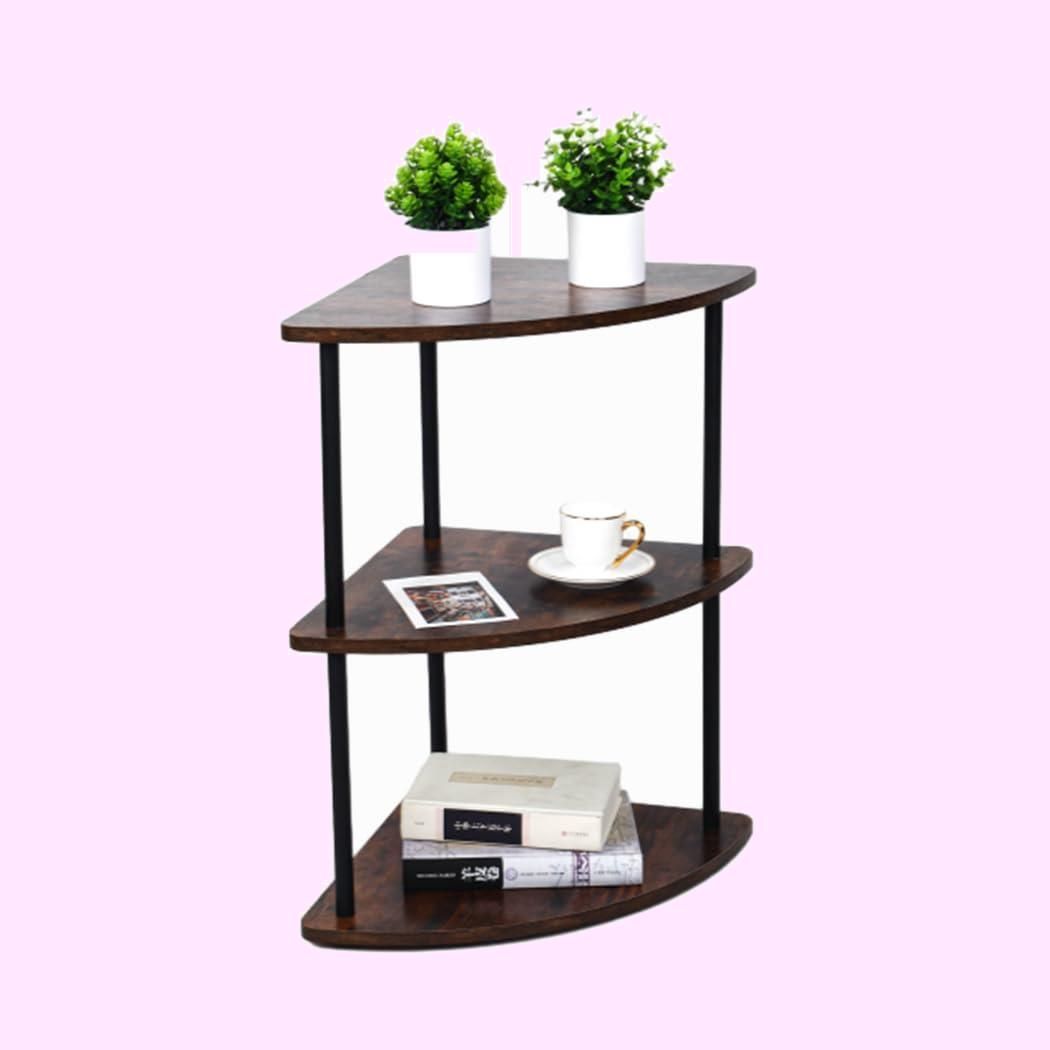 木製三角形ラック 3段 ブラウン 木製三角形ラック 3段 ブラウン