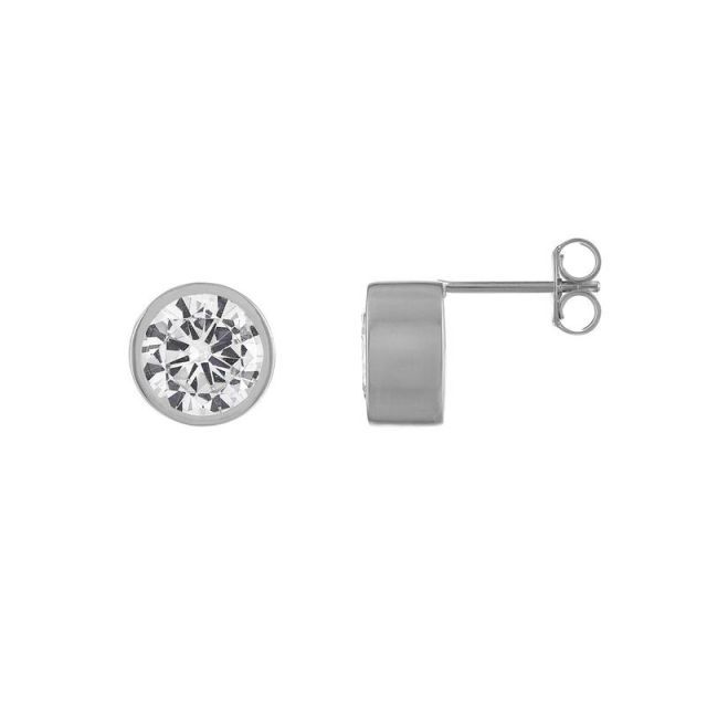 送料無料 Designs by Gioelli メンズ ピアス イヤリング アクセサリー Designs by Gioelli Men s Cubic Zirconia Bezel Stud Earrings White