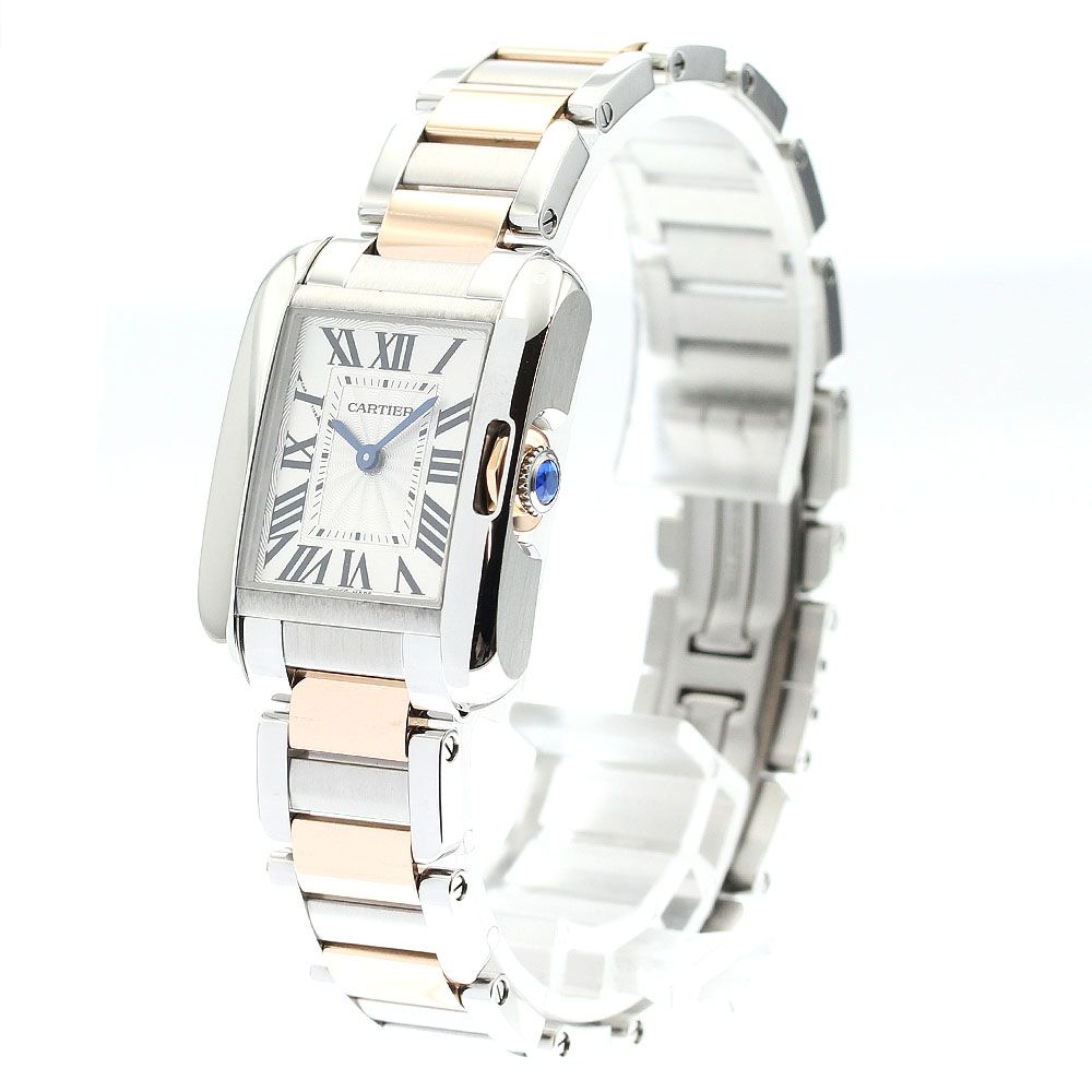カルティエ CARTIER W5310036 タンクアングレーズSM PGコンビ クォーツ  