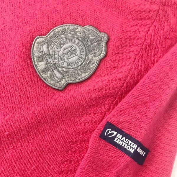 マスターバニーエディション カシミヤニットセーター 1/S ピンク ワッペン MASTER BUNNY EDITION マスターバニーエディション カシミヤ