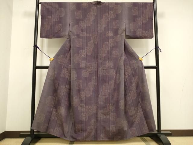 平和屋着物▽上質な紬 単衣 吉祥花文 正絹 逸品 DAAV3119du - メルカリ 