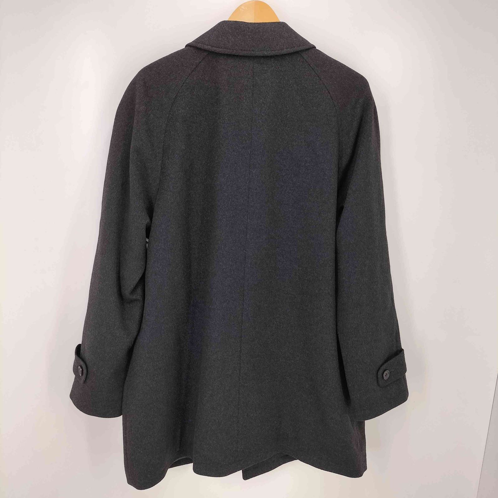 ダーバン　カシミア100% 黒　光沢　比翼仕立て　ステンカラーコート パッカブルステンカラーコート(ミドルレングス)（コート）｜D