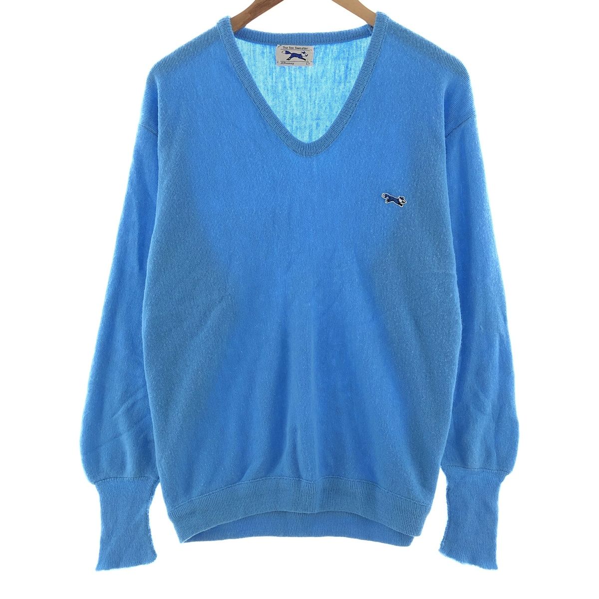 古着 80年代 ジェーシーペニー JC PENNEY THE FOX SWEATER Vネック ニットセーター メンズL相当 ヴィンテージ/eaa380767