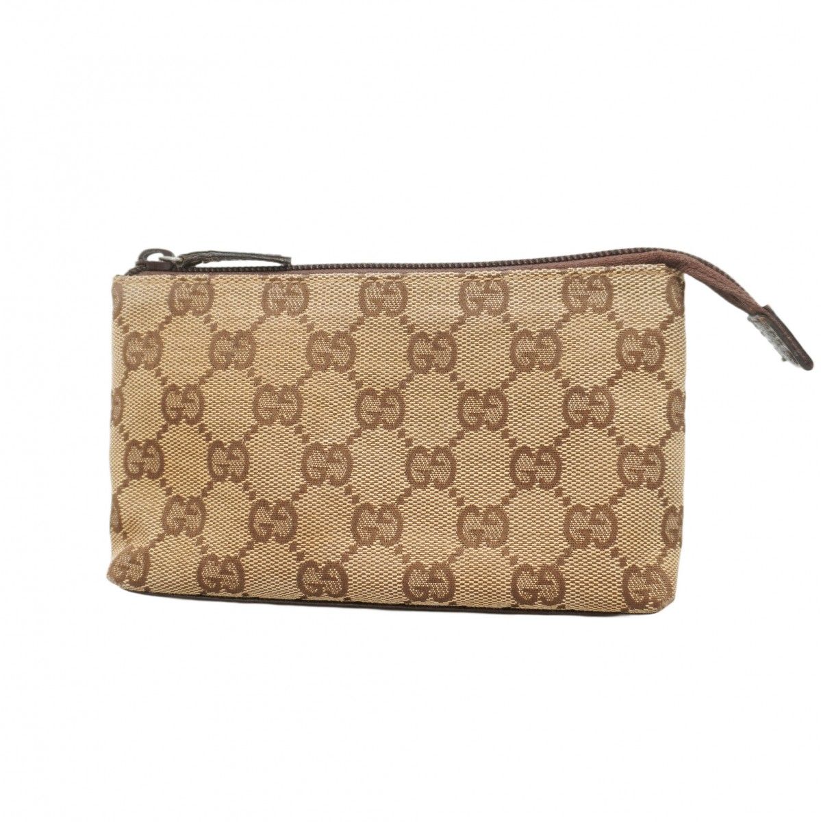 【良品】GUCCI 化粧ポーチ バナナポーチ GG柄 キャンバス ゴールド金具 GUCCI - 【5gd5280-h】グッチ ポーチ GGキャンバス 07198