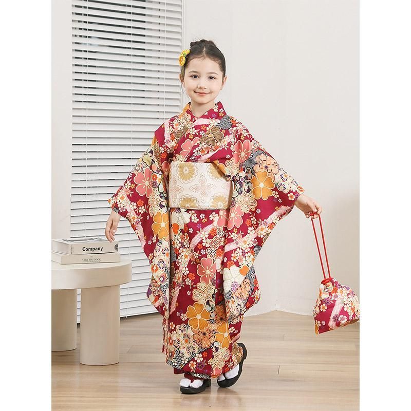  七五三 着物 753 女の子 着物セット 子ども用着物 着物ドレス 写真撮影 前撮り 後撮り お祝い 七草祝い キッズ 7歳 小学生 子供 お正 着物 着物ドレス 着物 浴衣 和小物