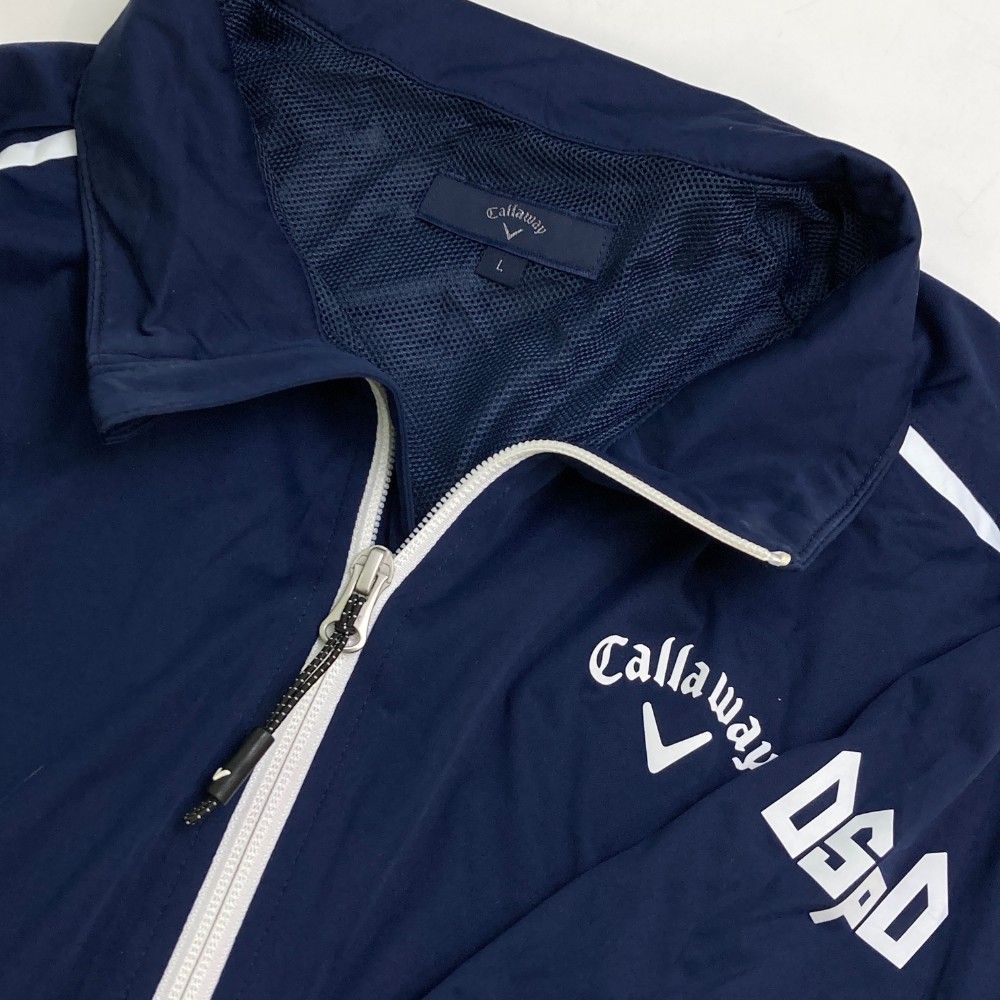 サイズ：L CALLAWAY キャロウェイ  ナイロンジャケット  ネイビー系 [240101444650] ゴルフウェア メンズ ストスト サイズ：L CALLAWAY キャロウェイ ジップ ナイロンジャケット