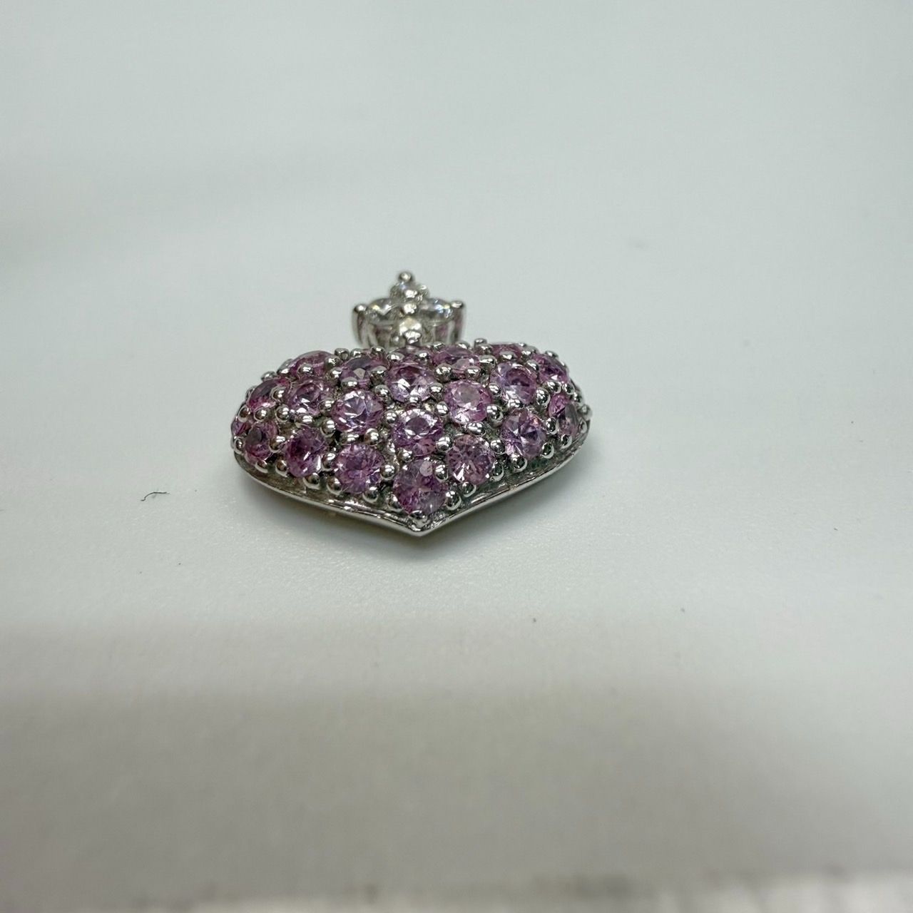 131)【極美品】笠原真寿美 ハートペンダントトップ K18WG 1.8g ピンク