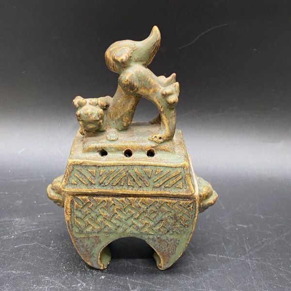 G329 香炉 獅子陶器 陶芸 置物 香道具 茶道具 香道具 香炉 四つ