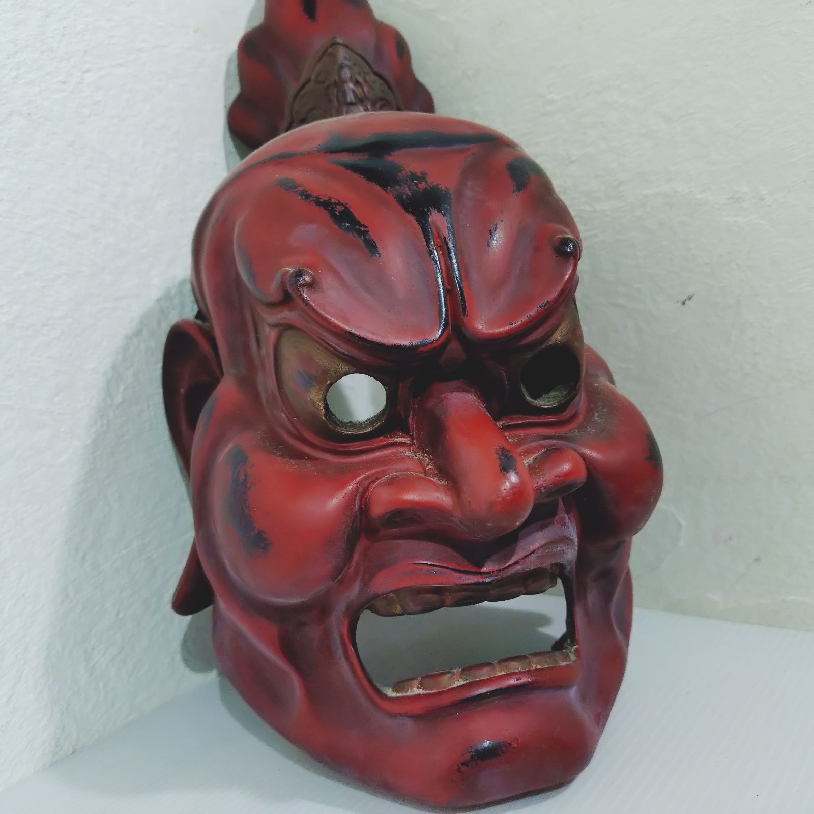仁王面 金剛力士像 魔除け 骨董美術品 面飾り 縁起物 置物 インテリア Amazon.co.jp: 『金剛力士像』仁王像 ブロンズ 仮面 火炎光背