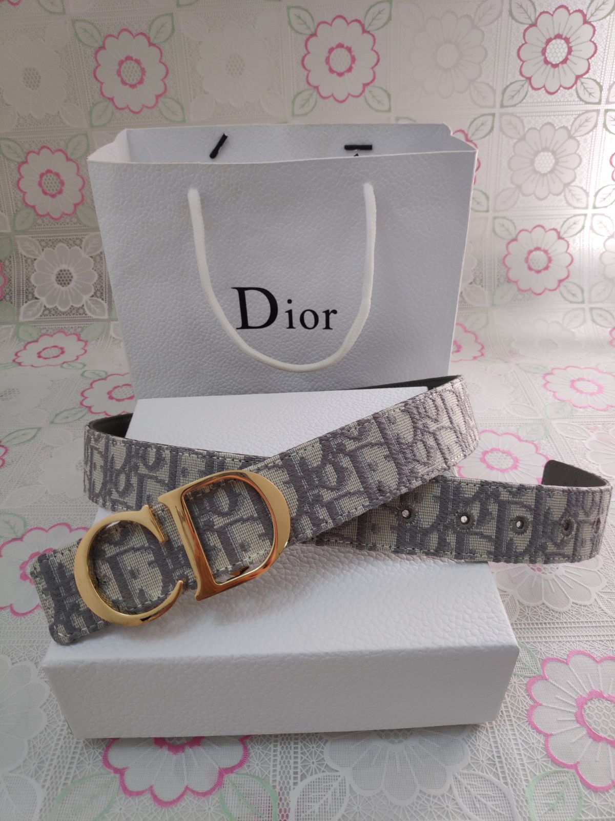 Dior Oblique Belt クリスチャンディオール ベルト ゴールド Christian