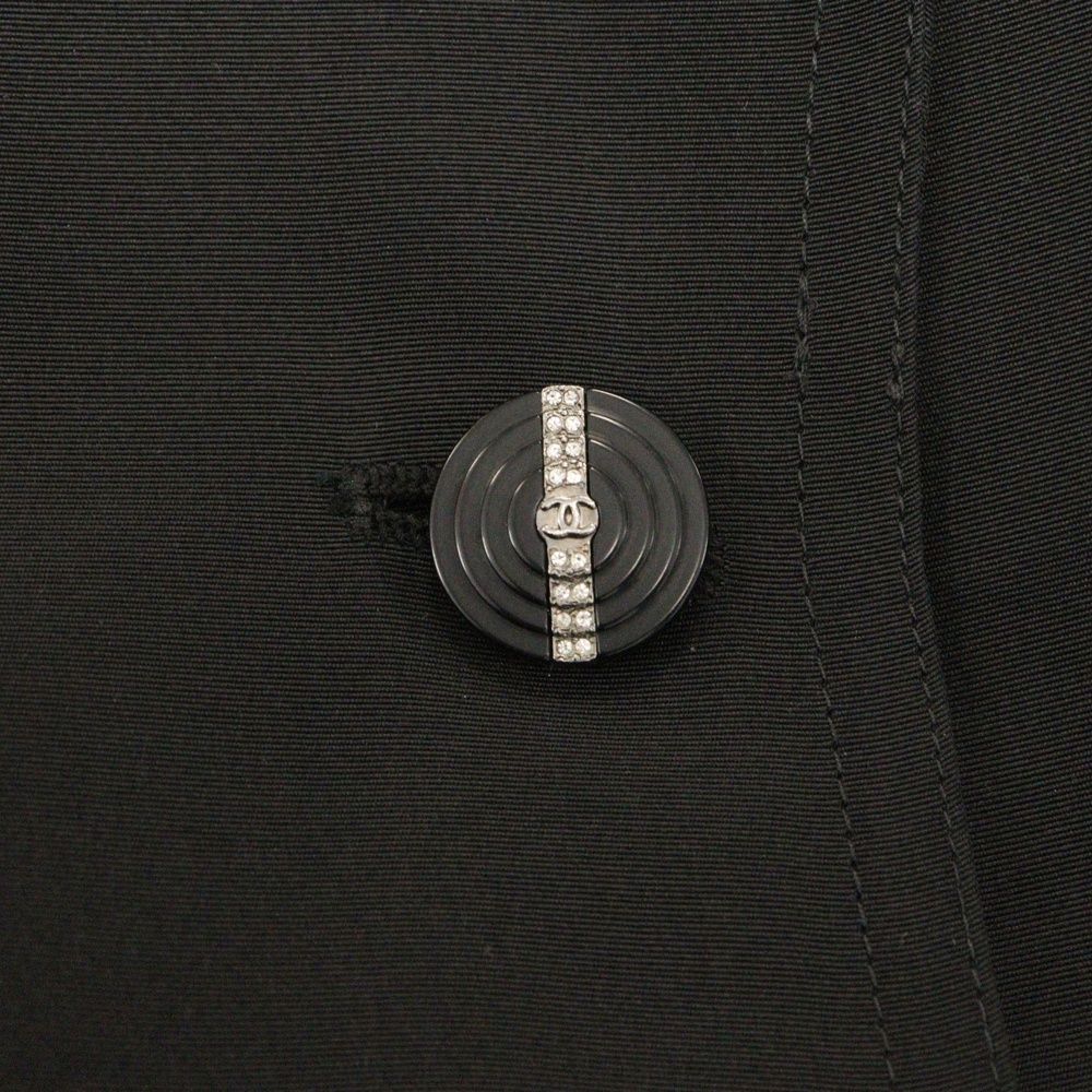 CHANEL (シャネル) ココマーク ロングコート レース ブラック シルク  