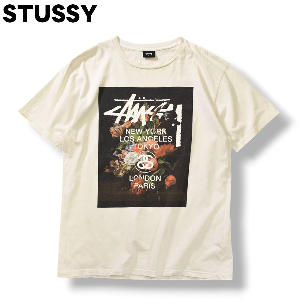 新作★大人気★【STUSSY】フラワー クルーネック 半袖 Tシャツ 新作☆大人気☆【STUSSY】フラワー クルーネック 半袖 Tシャツ
