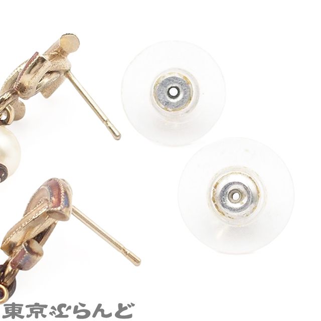 シャネル CHANEL ピアス ゴールドxピング メタル コスチュームパール