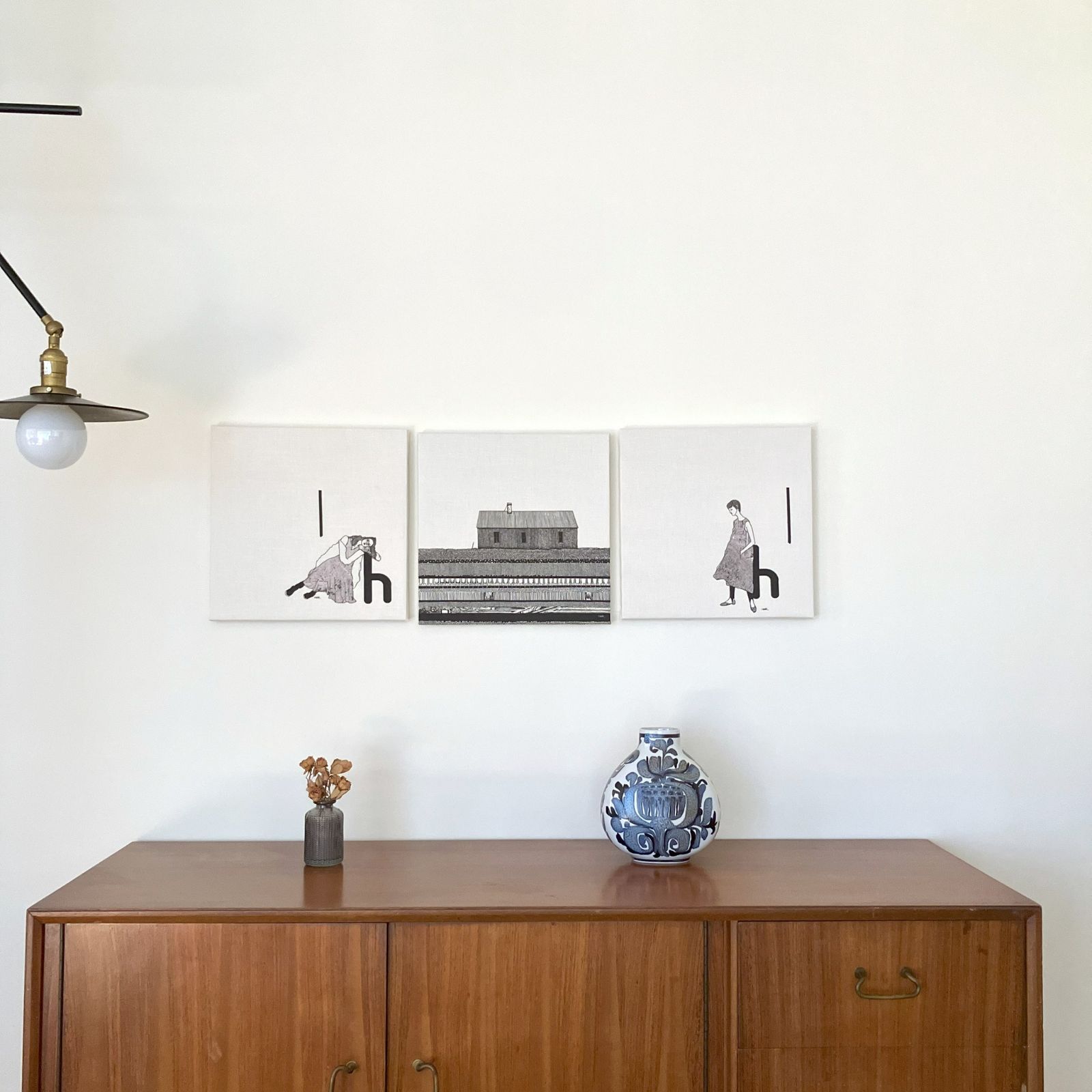 壁掛け可 ファブリックアート roshi_ nuance orange