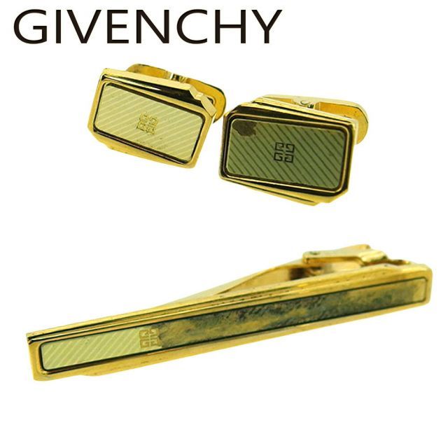 ジバンシィ カフス タイピン カフリンクス ネクタイピン メンズ 4Gロゴマーク 2アイテムセット ゴールド ゴールド金具 GIVENCHY T18280S 