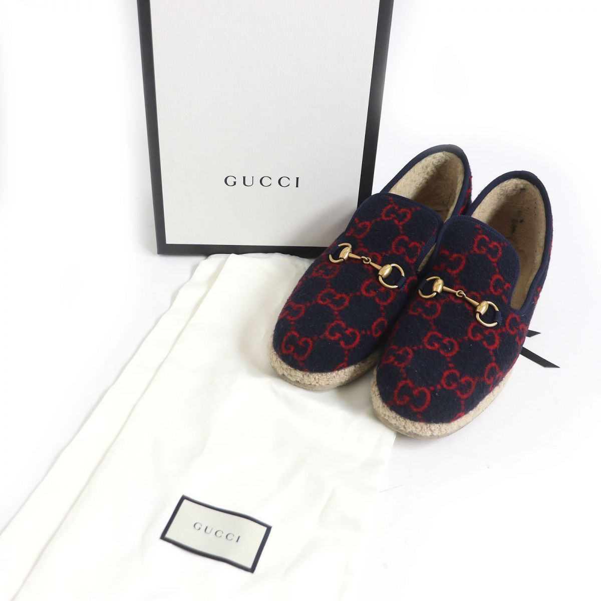 美品□GUCCI/グッチ GG総柄 ホースビット ゴールド金具 ボアスリッポン