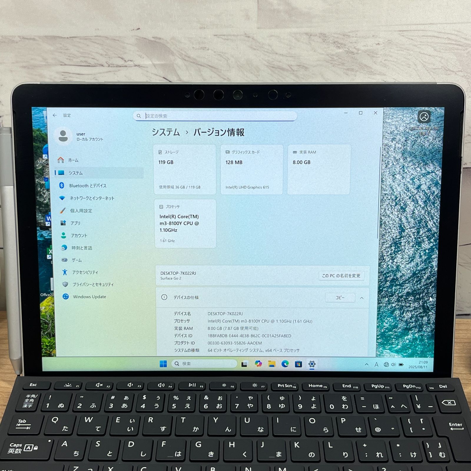 タッチペン・SIM・美品】0632 Surface Go2 LTE Office2024 Win11