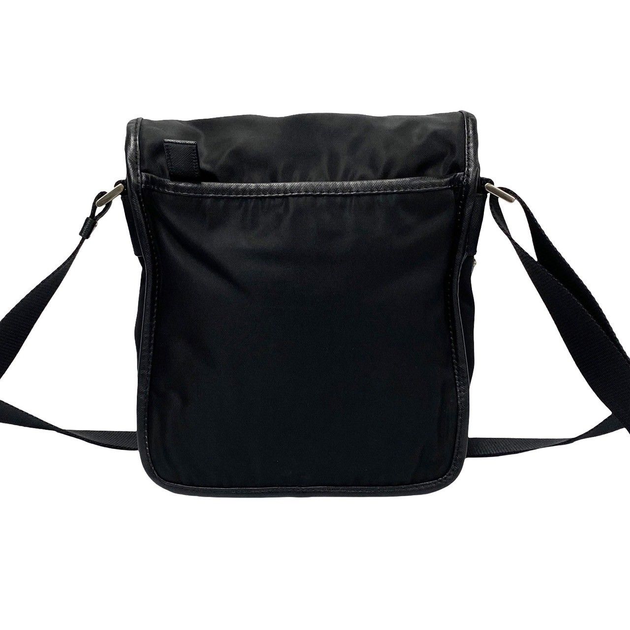 美品 プラダ ロゴ レザー ミニ ショルダーバッグ ポシェット ブラック 極 美品 保存袋付き PRADA プラダ ロゴ 刻印 レザー ナイロン