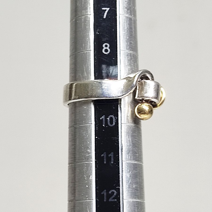 TIFFANY&Co.ティファニー　フック＆アイリング　SV925　750YG 正規品】ティファニー フック&アイ リング SV925/750 9号