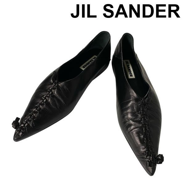 美品★JILSANDER ジルサンダー バレリーナ　フラットシューズ 黒 楽天市場】JIL SANDER ジルサンダー フラットシューズ ballerina