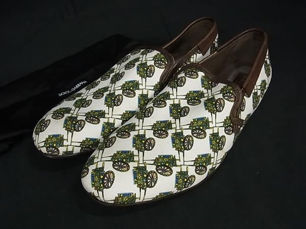 DOLCE＆GABBANA ドルチェ-ガッバーナ スリッポン 表記サイズ 9 1|2 約28.5cm 靴 シューズ アイボリー系 FI8143