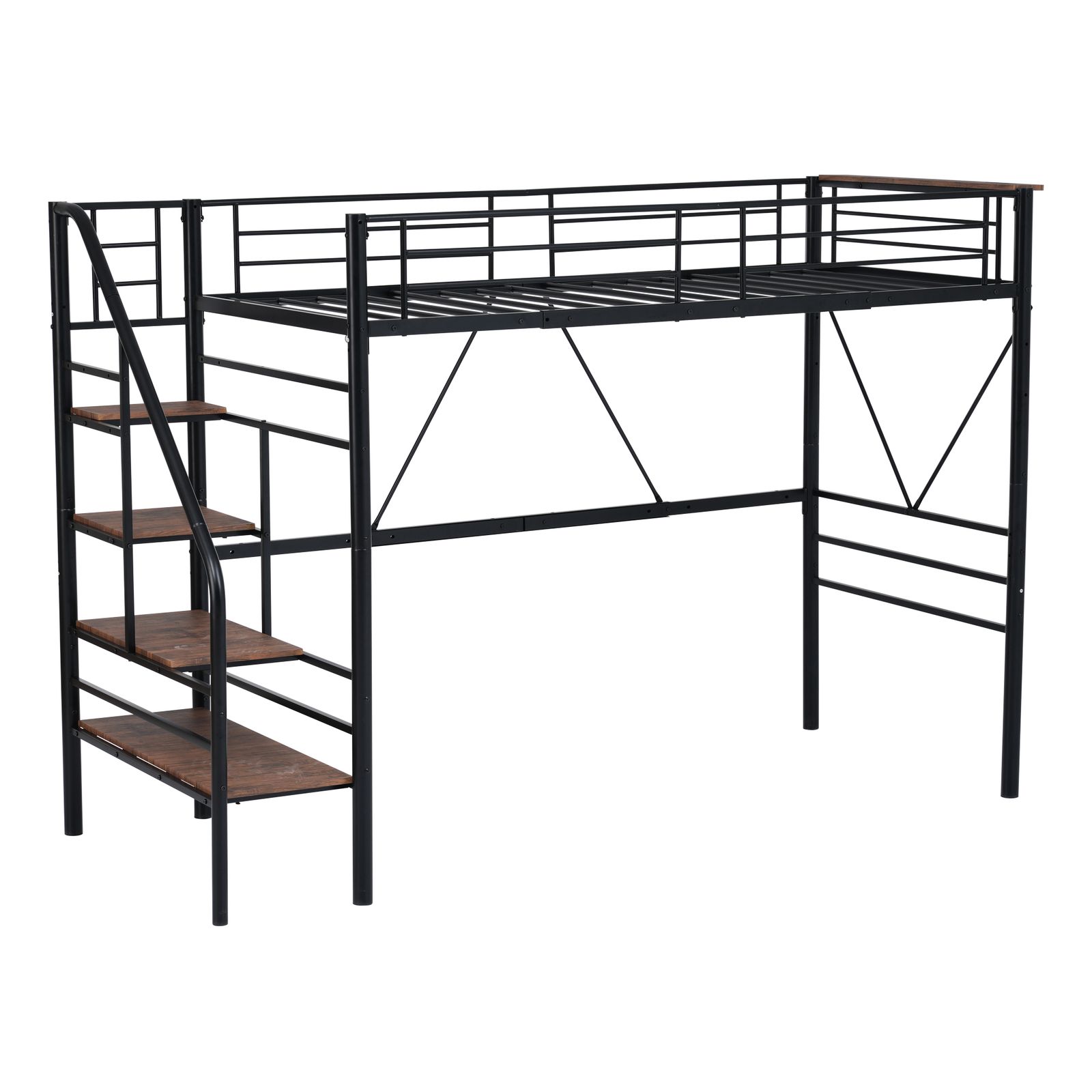 14 割 S ロフトベッド 階段付き S パイプベッド シングル コンセント付き 収納 スチール 耐震 ベッド シングル パイプベッド パイプベッドフレームのみ Sシングル