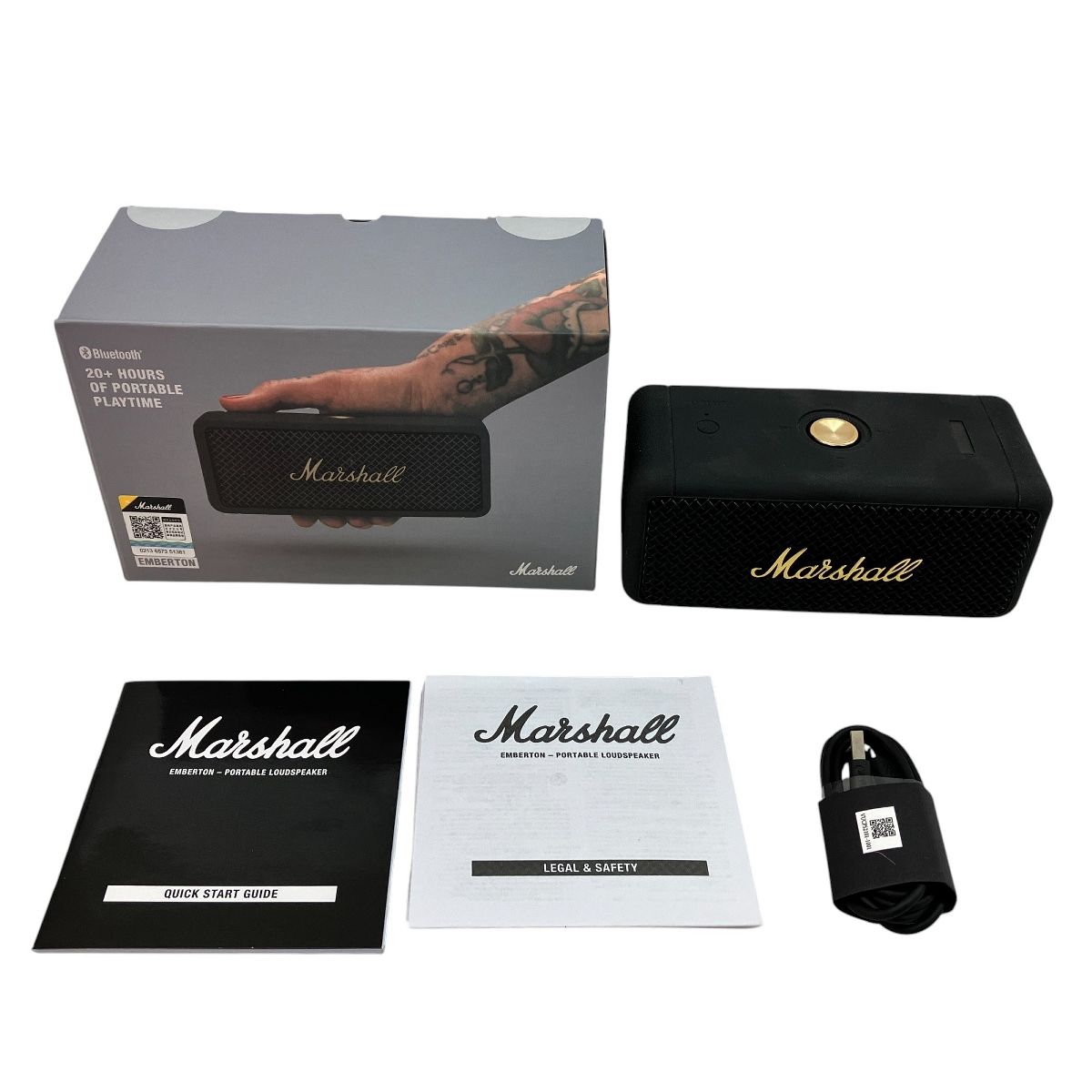 【美品】Marshall Emberton ワイヤレススピーカー(箱付き) Marshall Emberton LOUDSPEAKER ワイヤレススピーカー 音響機器