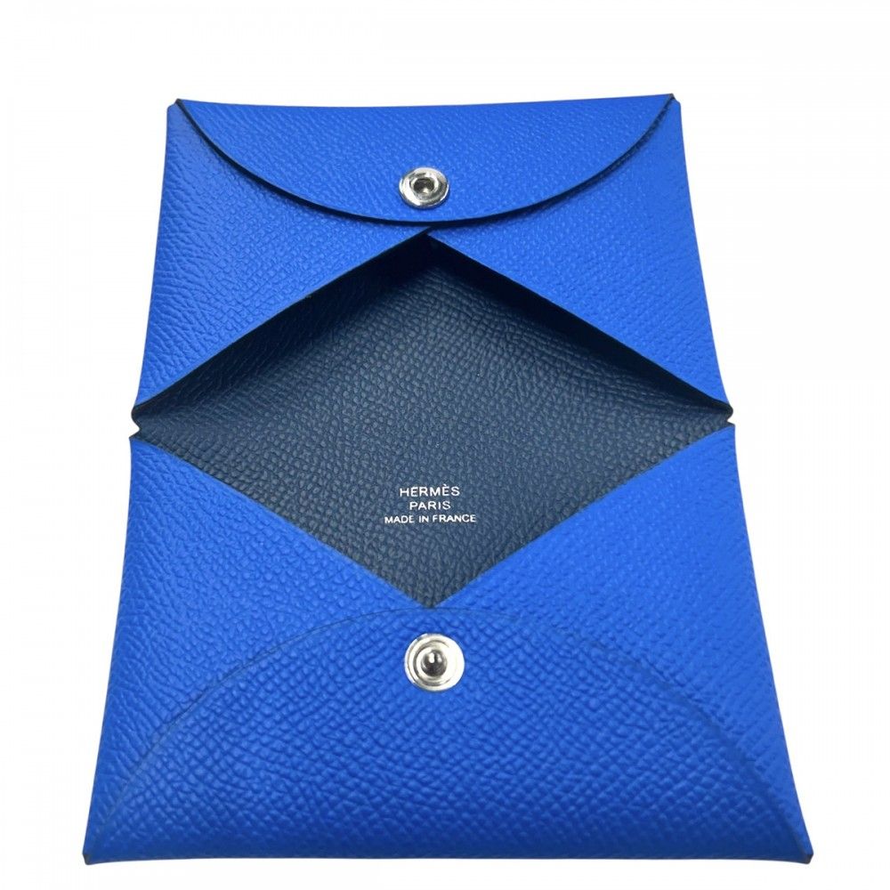 【未使用】エルメス 名刺入れ カルヴィ ヴェルソ ネイビー D刻印 メンズ HERMES エルメス カードケース カルヴィ デュオ ブルーネイビー