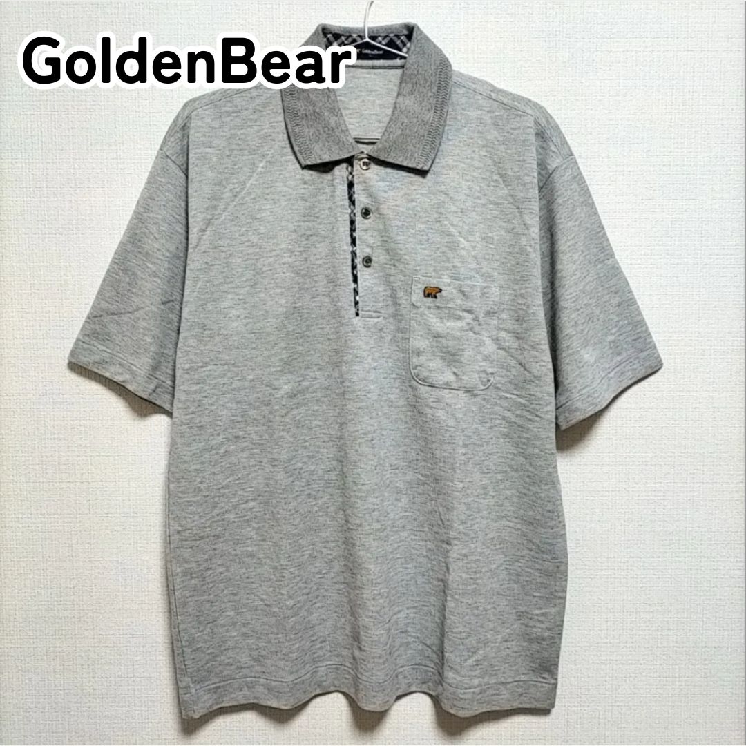 GoldenBear ゴールデンベア 日本製 L グレー 半袖ポロシャツ メンズ