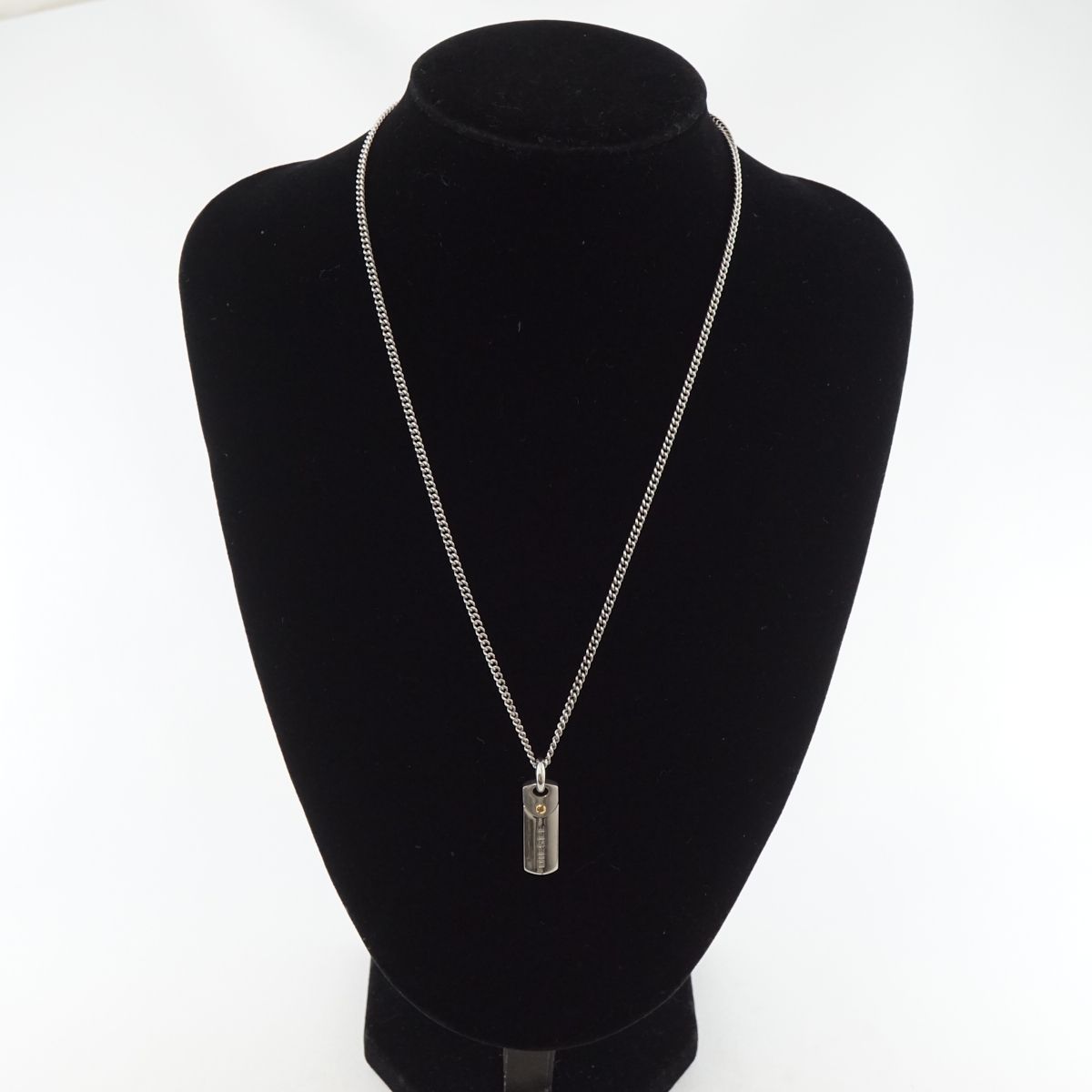 DIESEL ディーゼル ネックレス USED品 DX1116 ロゴプレート 