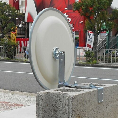 ガレージミラー 家庭用 鉄製 グレー 丸型 360φ ブロック