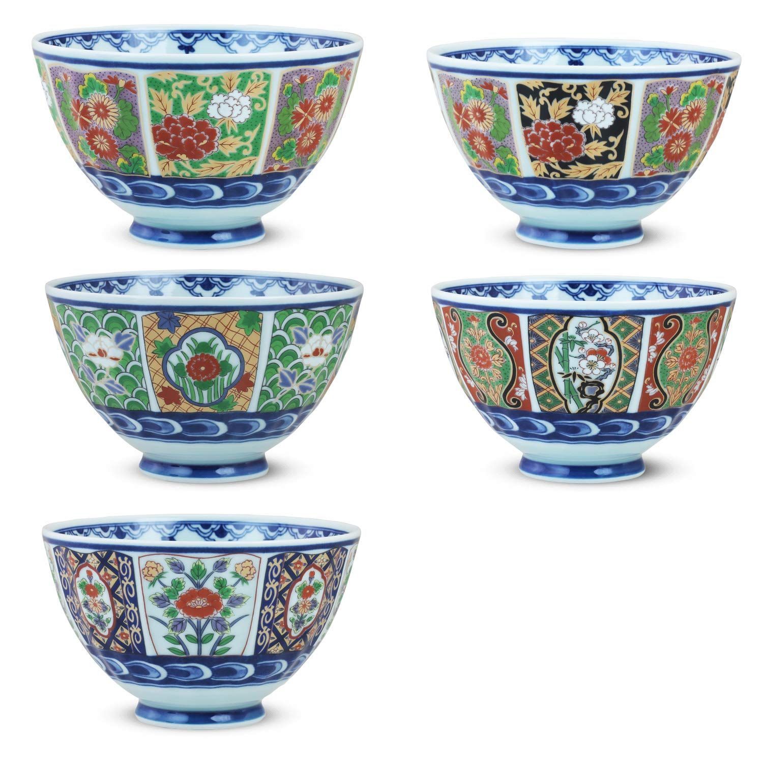 【在庫処分】マルチ Φ12x7.3cm 飯碗 お茶碗 波佐見焼 Japan) 古伊万里風絵変り 飯碗 ジャパン(Ctoc 5個 セット シートゥーシー 841517 5個入