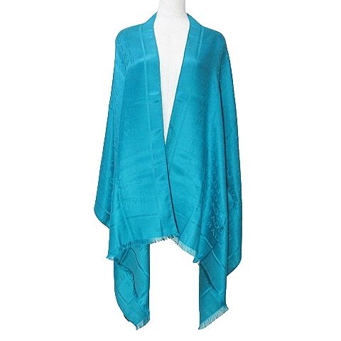 ブルガリ BVLGARI 未使用 ロゴ ストール スカーフ 大判 シルク ウール