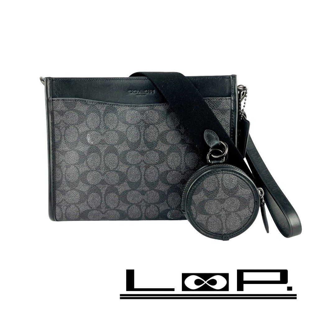 コーチ ヒッチコンバーチブル クロスボディ ショルダー セカンドバッグ 2WAY シグネチャー ブラック 箱 448485 7